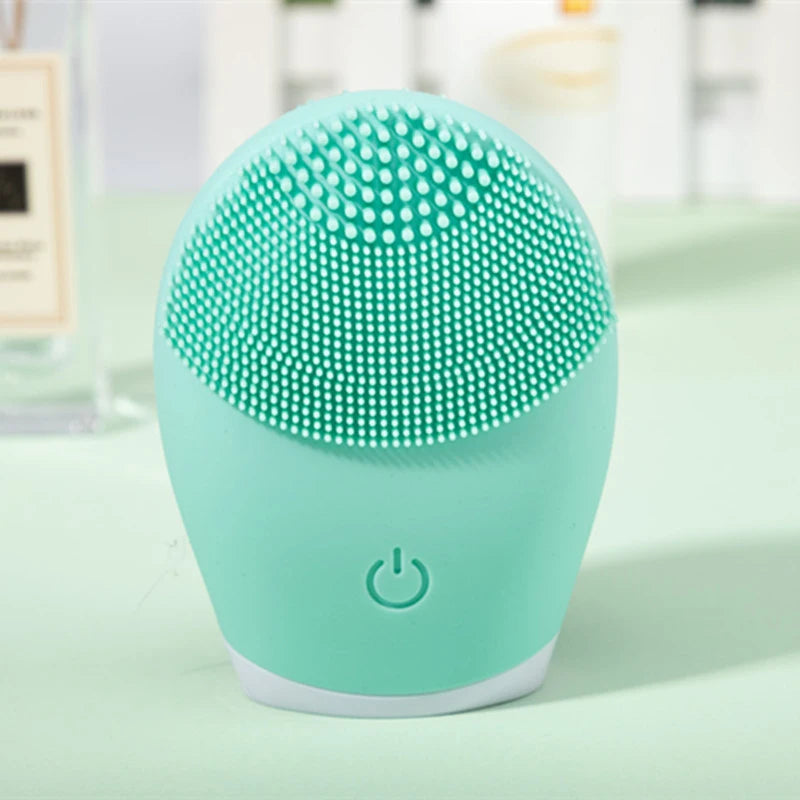 Electric Silicone Facial Brush – Waterproof Exfoliating Cleanser & Massager