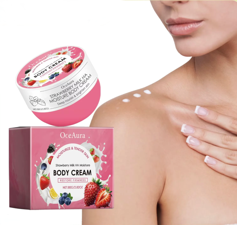 Strawberry Body Cream – Moisturising, Nourishing & Smoothing Lotion for Soft, Radiant Skin