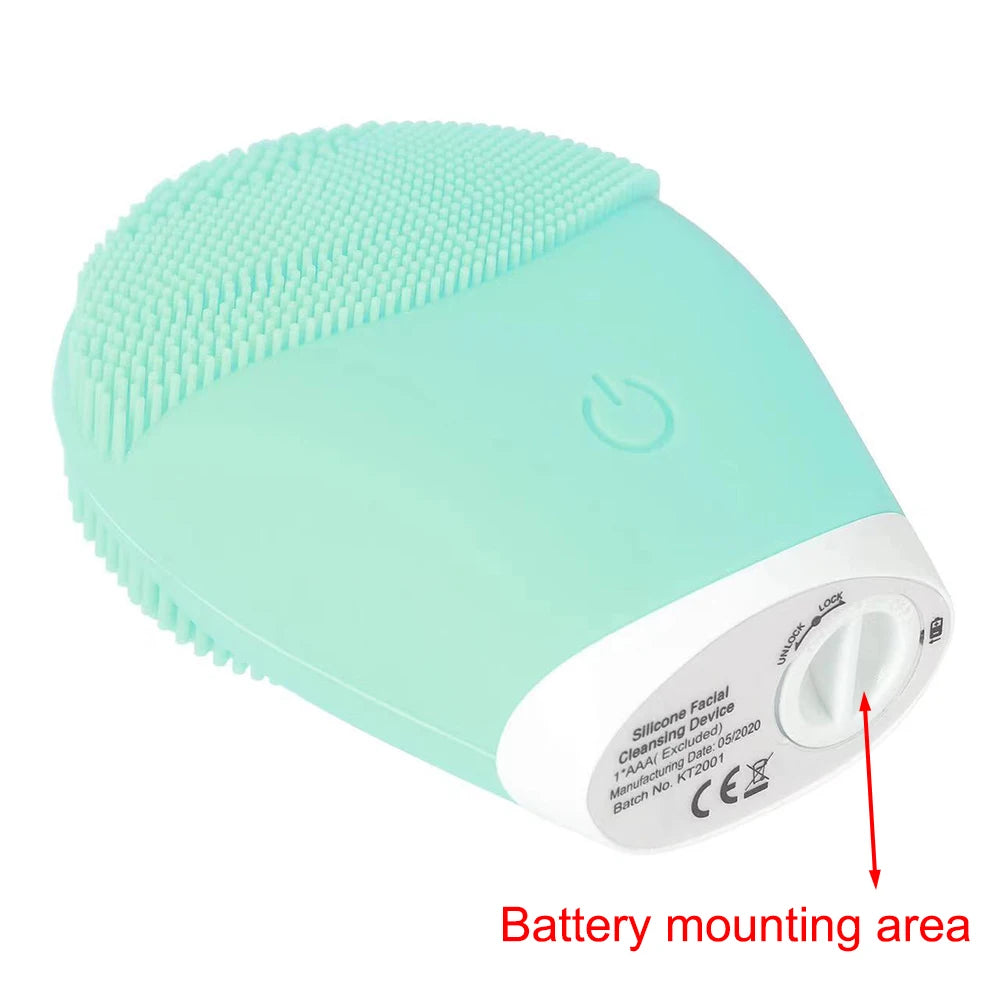Electric Silicone Facial Brush – Waterproof Exfoliating Cleanser & Massager