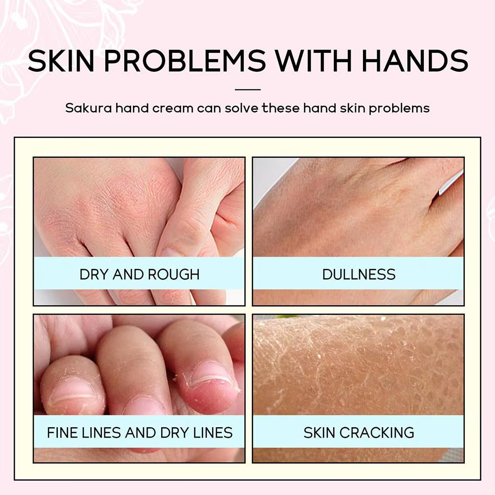 Collagen Sakura Hand Cream – Deep Moisturising & Repair for Dry, Cracked Hands