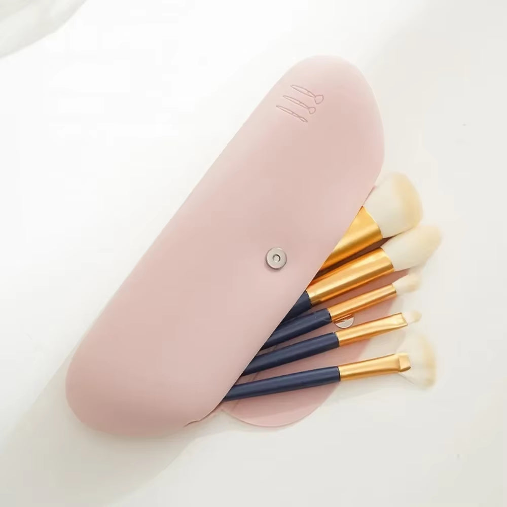 Silicone Travel Makeup Brush Holder – Portable Cosmetic Organizer Case