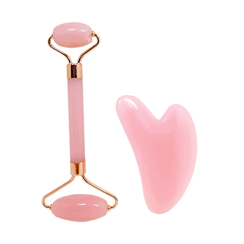 Double-Head Facial & Body Massager Roller – Heart-Shaped Beauty Stick, Pink