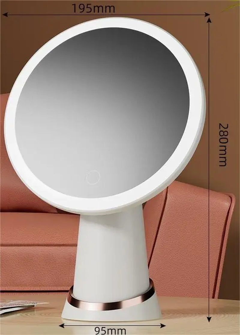 LED Beauty Mirror with Stand – 3 Light Settings & Touch Sensor