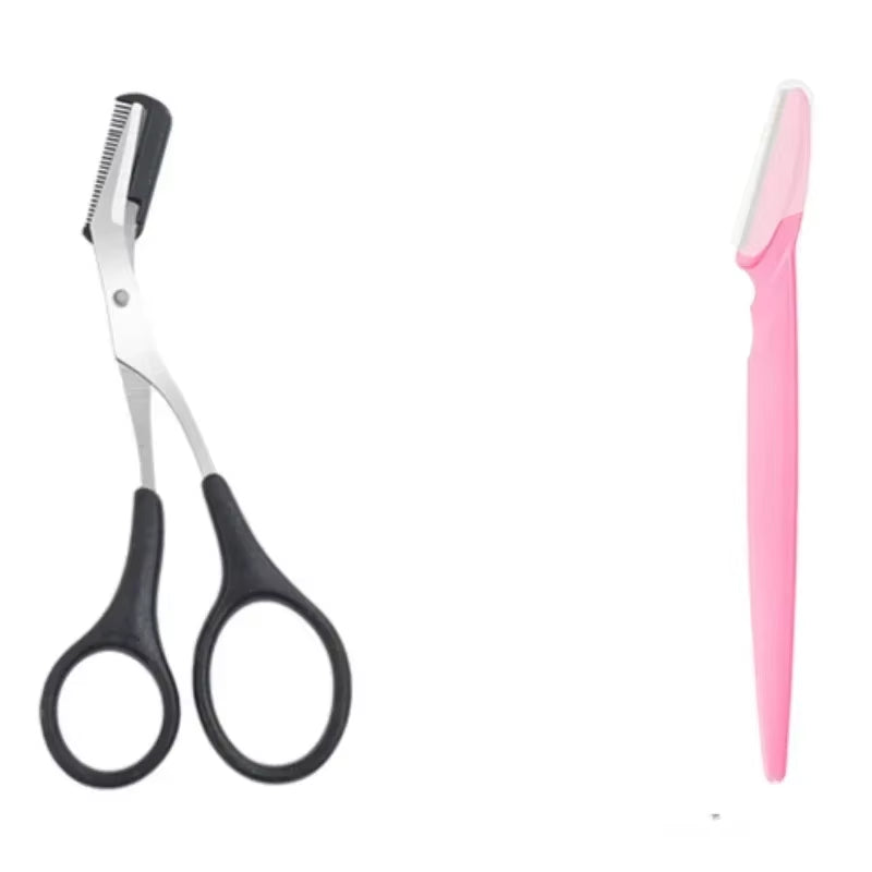 Eyebrow Scissors with Comb – Stainless Steel Precision Trimmer