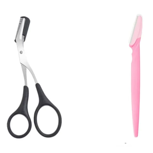 Eyebrow Scissors with Comb – Stainless Steel Precision Trimmer