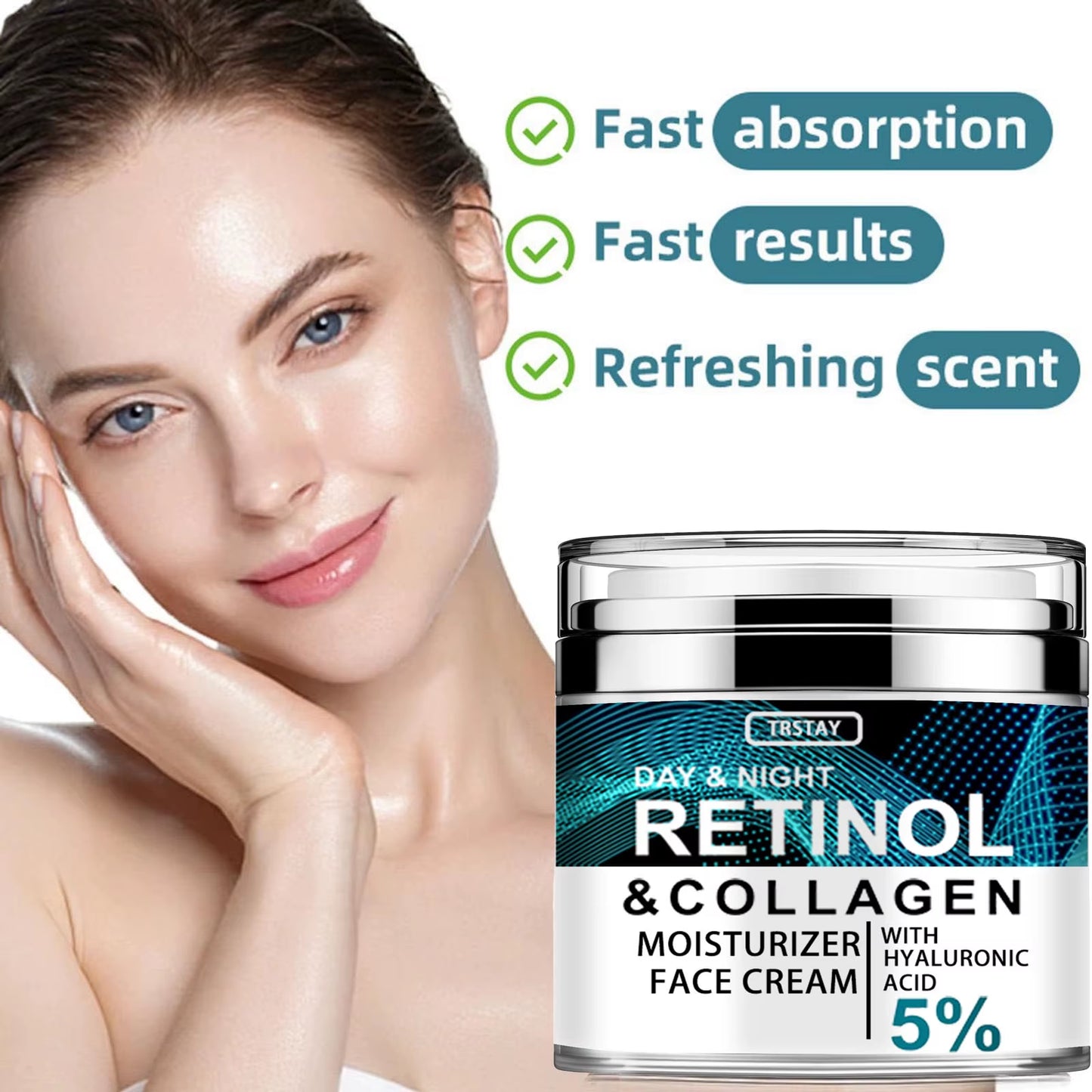 Collagen & Retinol Hyaluronic Acid Face Cream – Anti-Aging & Hydrating Moisturiser