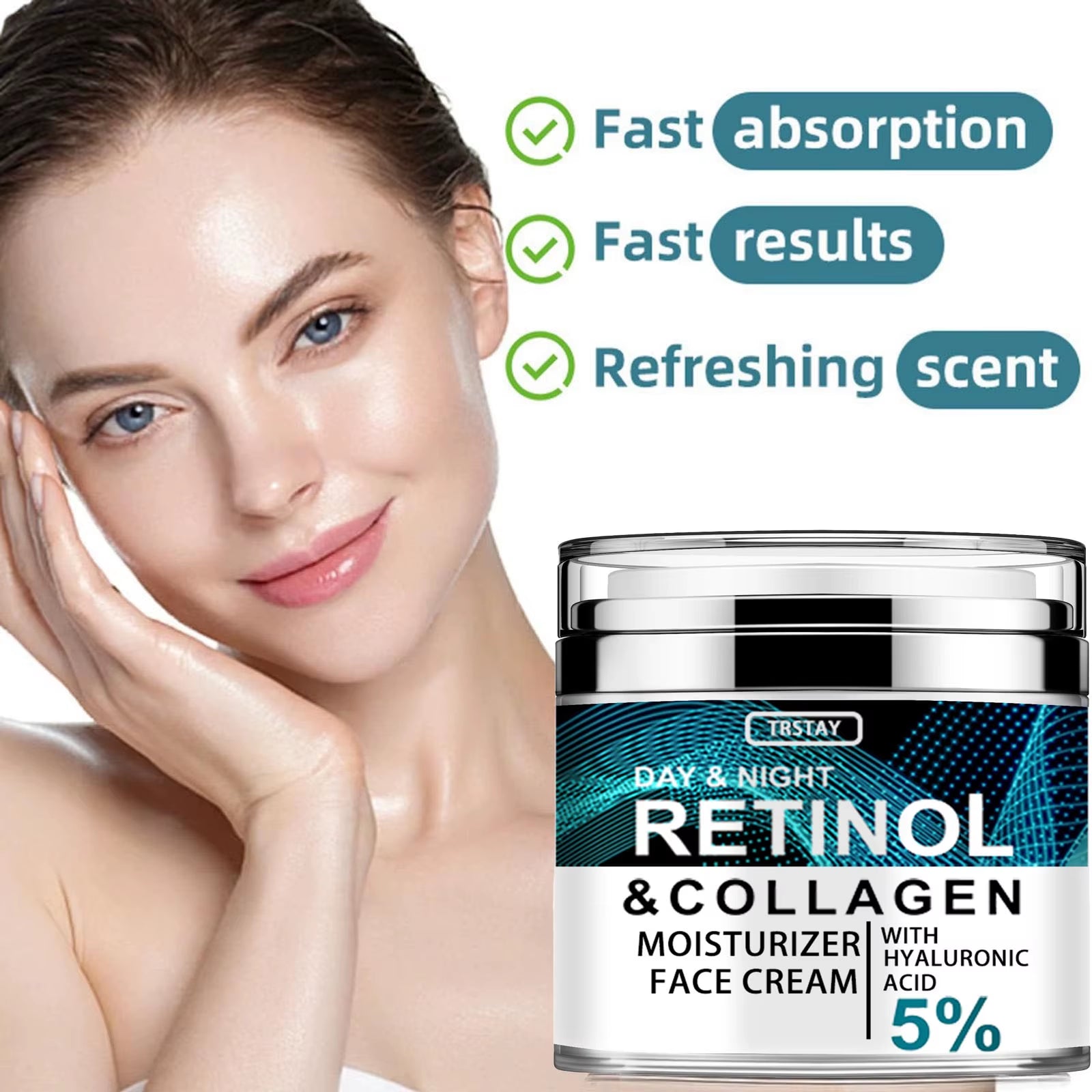 Collagen & Retinol Hyaluronic Acid Face Cream – Anti-Aging & Hydrating Moisturiser