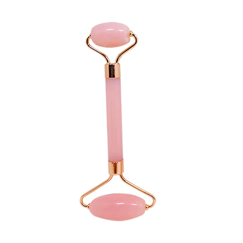 Double-Head Facial & Body Massager Roller – Heart-Shaped Beauty Stick, Pink