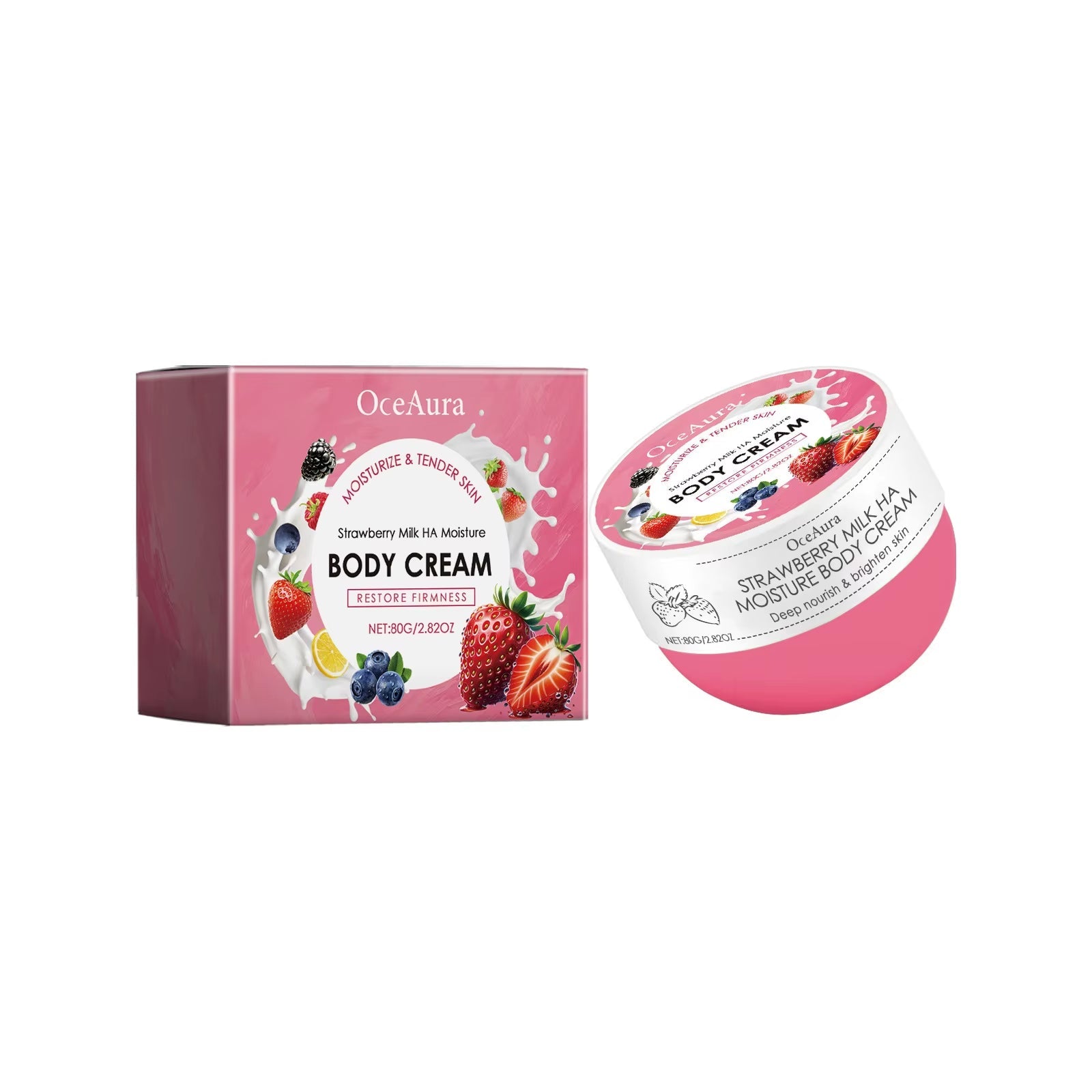 Strawberry Body Cream – Moisturising, Nourishing & Smoothing Lotion for Soft, Radiant Skin