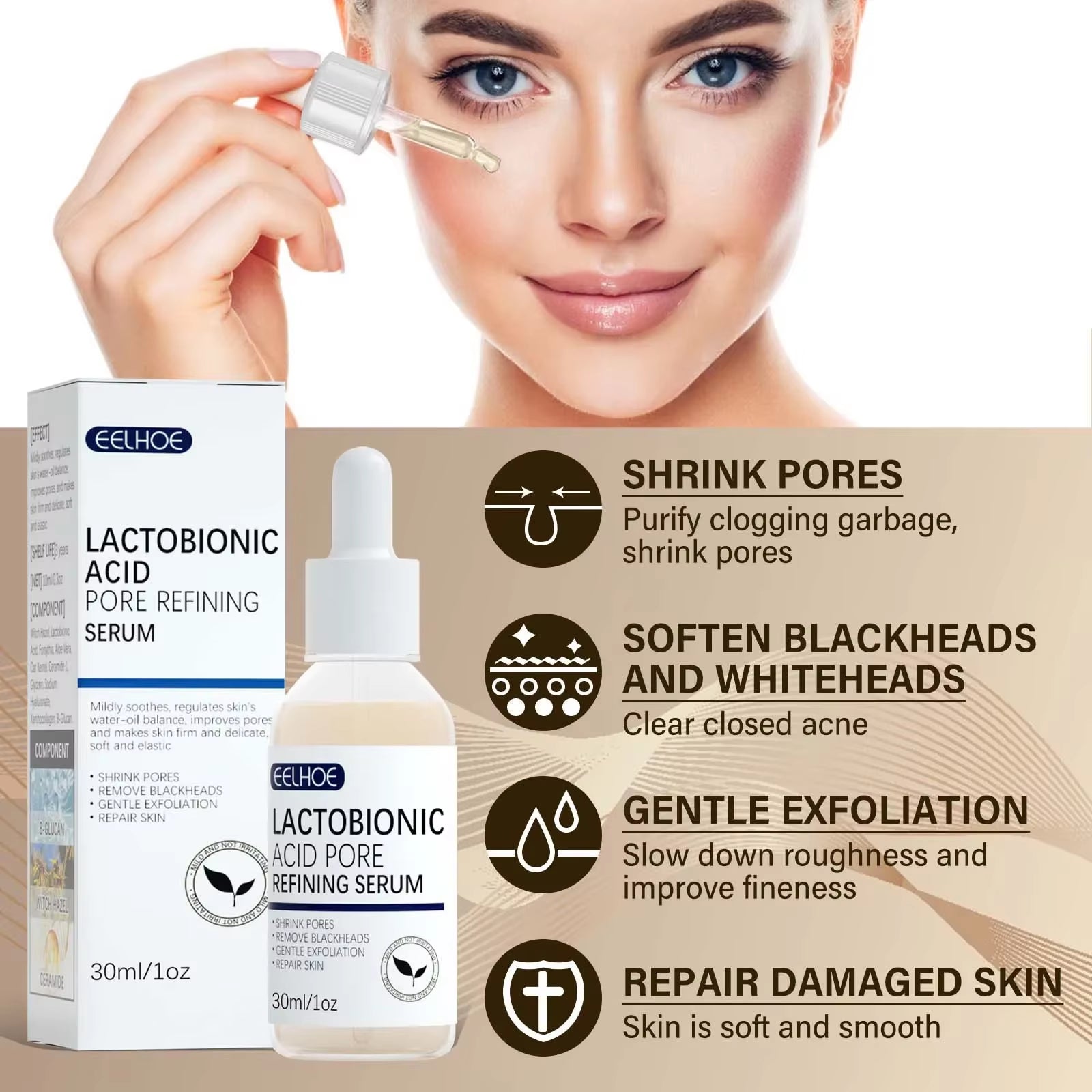 Lactobionic Acid Pore-Refining Serum – Soothing & Balancing Essence