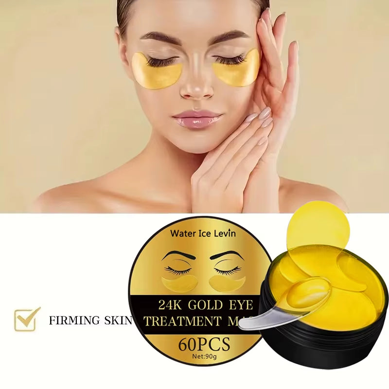 24K Gold Collagen Eye Mask – Anti-Dark Circles & Puffiness, Moisturising Anti-Wrinkle Patches