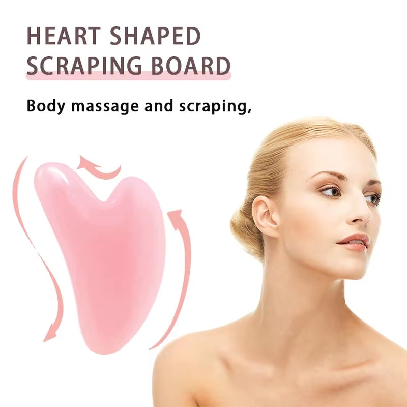Double-Head Facial & Body Massager Roller – Heart-Shaped Beauty Stick, Pink