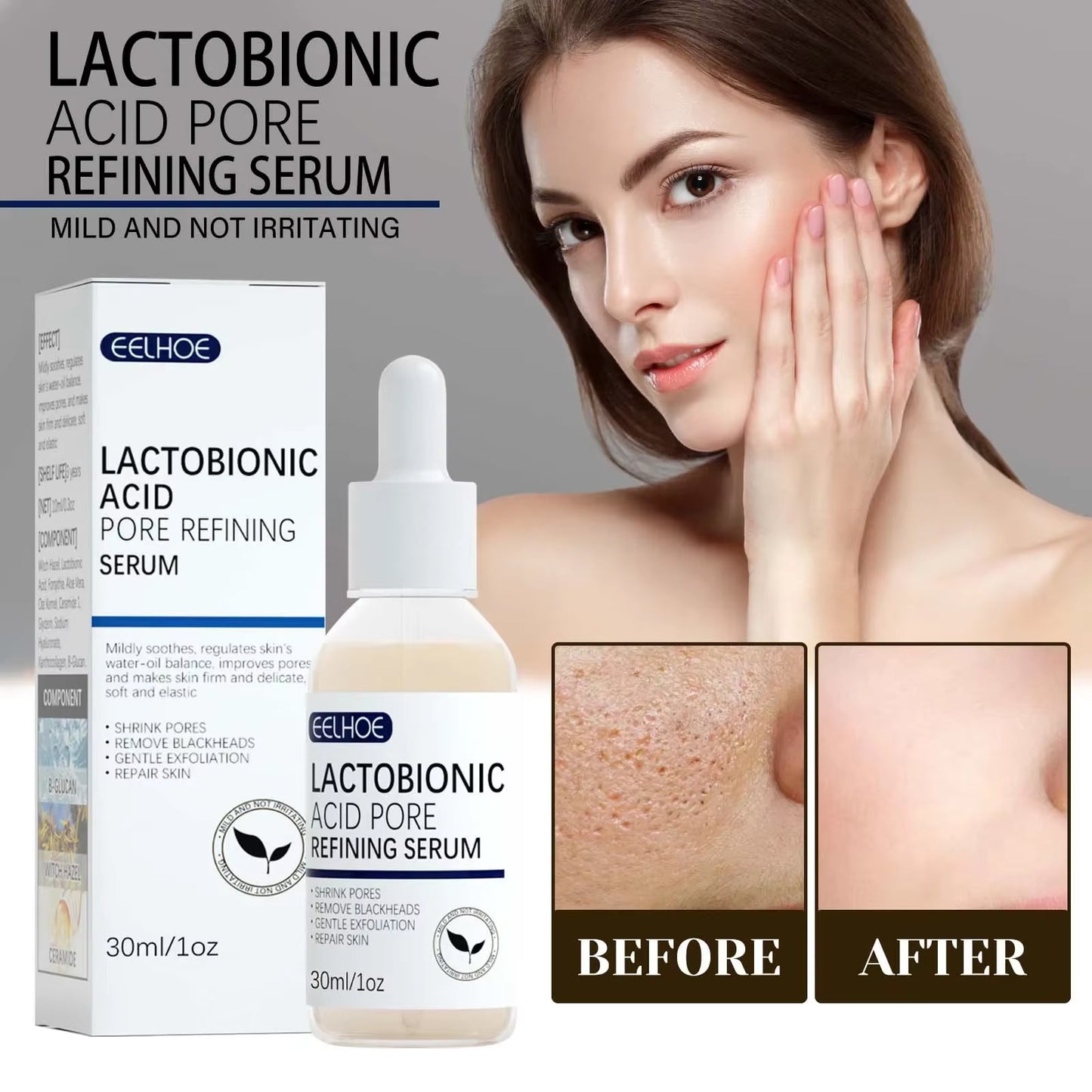 Lactobionic Acid Pore-Refining Serum – Soothing & Balancing Essence