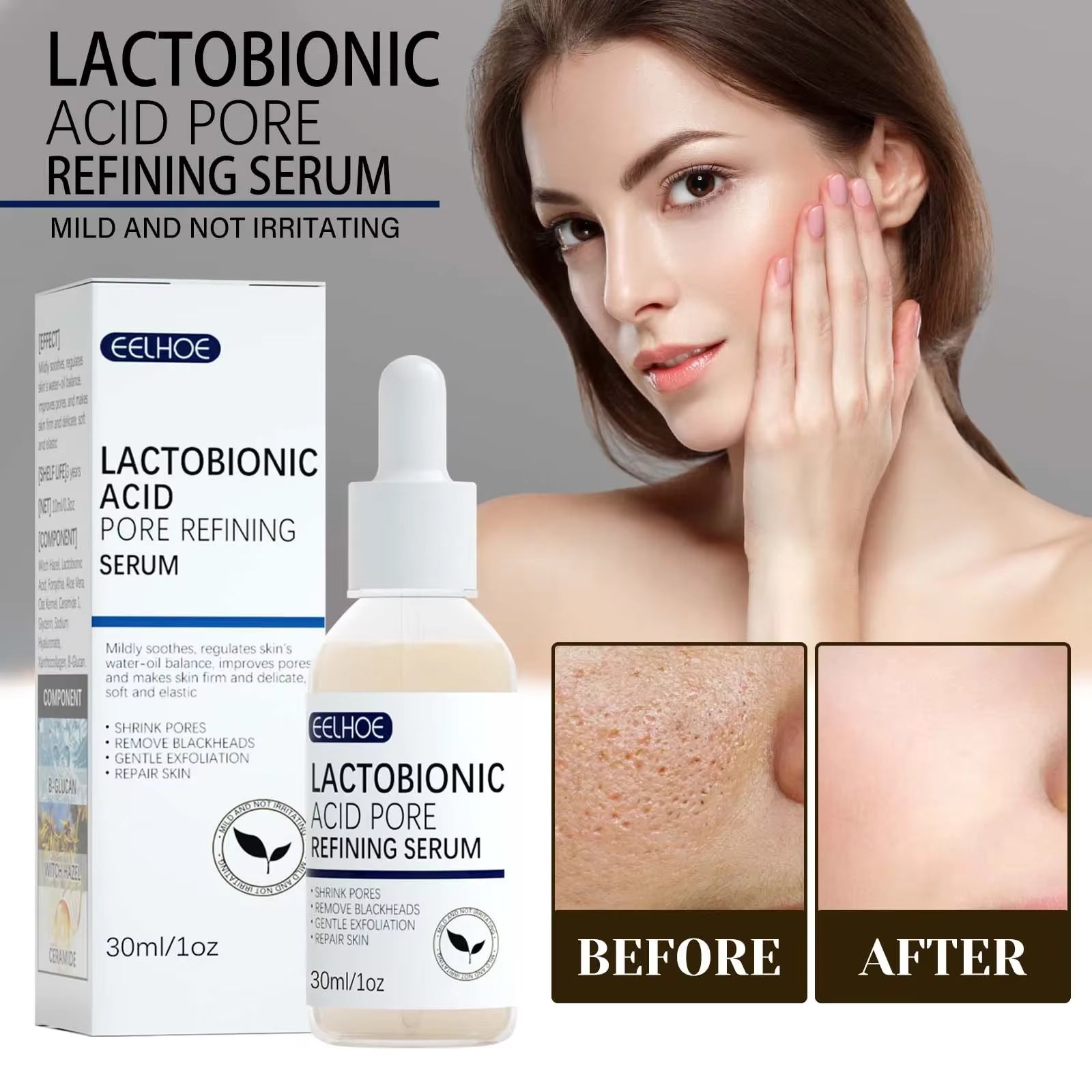Lactobionic Acid Pore-Refining Serum – Soothing & Balancing Essence