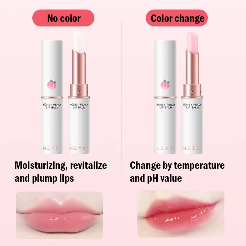 Honey Peach Colour-Changing Lip Balm – Hydrating, Plumping & Nourishing Lip Care