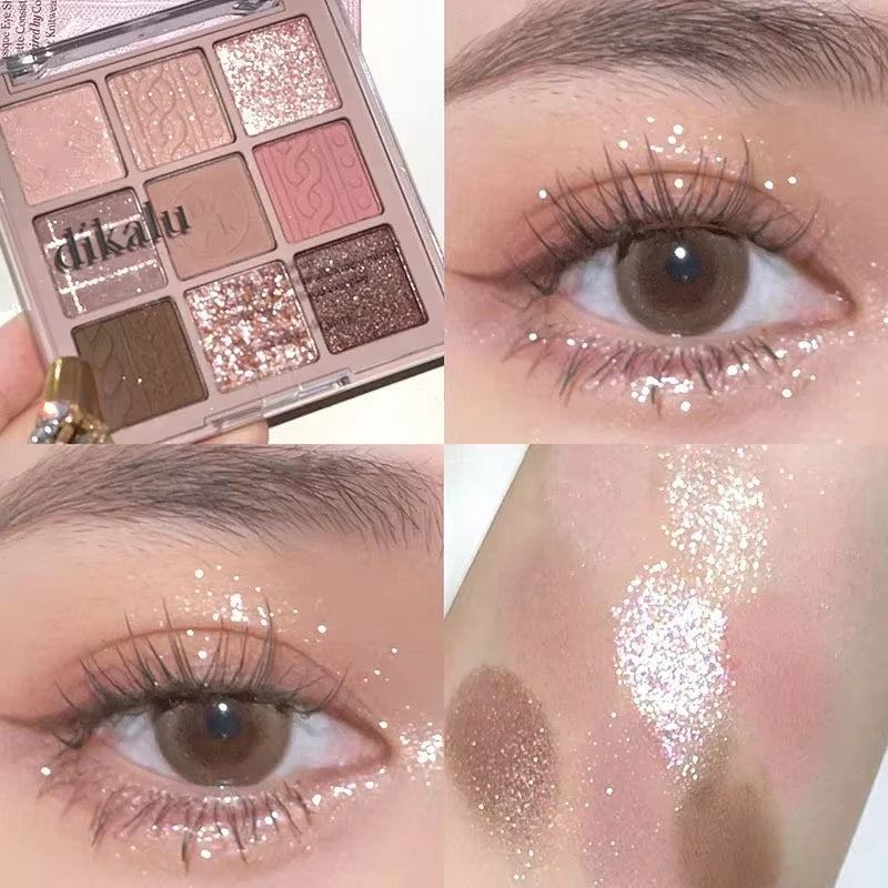 Knitted Design Eyeshadow Palette – Pink Tones, Matte & Shimmer Finish