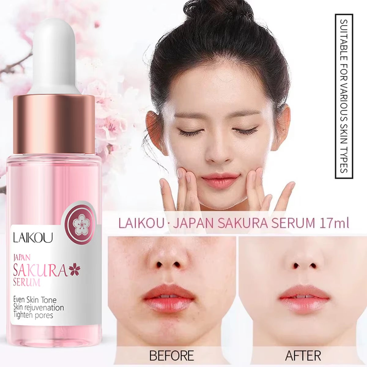 Cherry Blossom Facial Essence – Hydrating & Firming Sakura Moisturiser