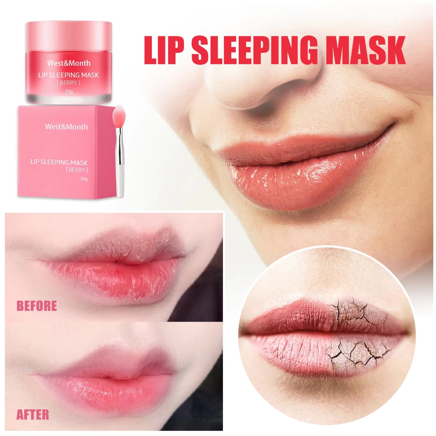 Berry Lip Sleeping Mask – Overnight Moisturising & Lip Line Care (20g)