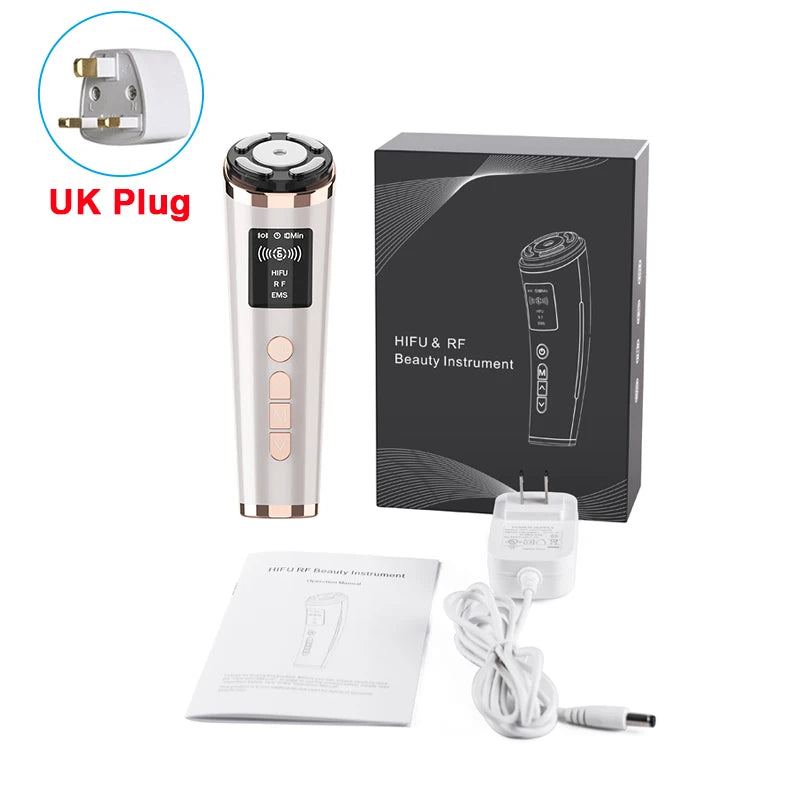 Mini HIFU Face Lifting Device – EMS Microcurrent Facial Massager for Skin Tightening & Anti-Aging